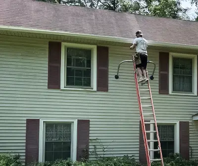 One of our seamless gutter installations in White Hall, Arkansas